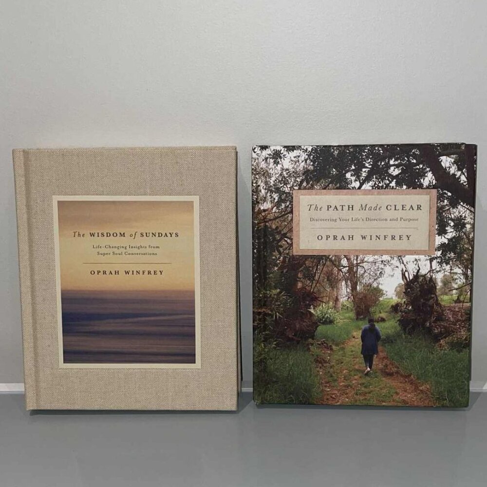 LOT OF 2 BOOKS:NEW! Oprah Winfrey The Wisdom of Sundays AND The Path Made Clear